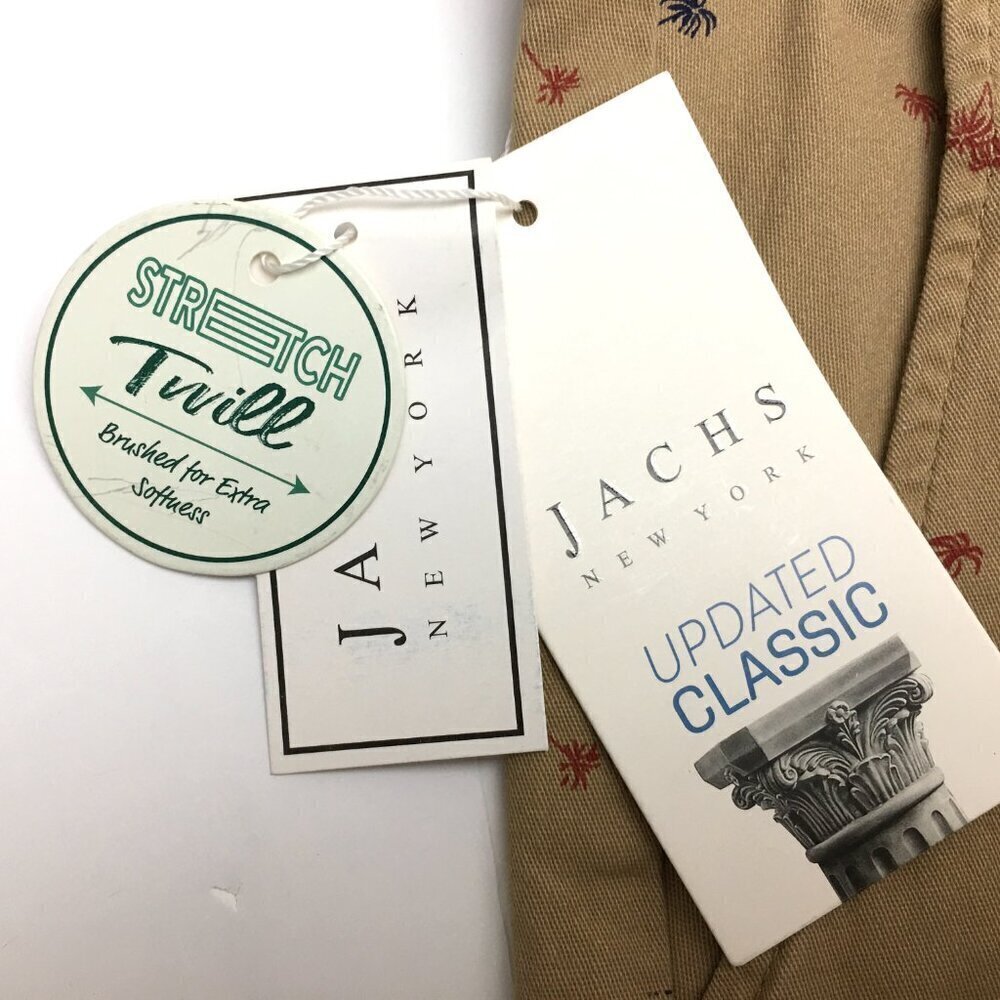 NEW Jachs New York Men's Bleecker Shorts Tan Palm Trees Print size 34 - Picture 3 of 8
